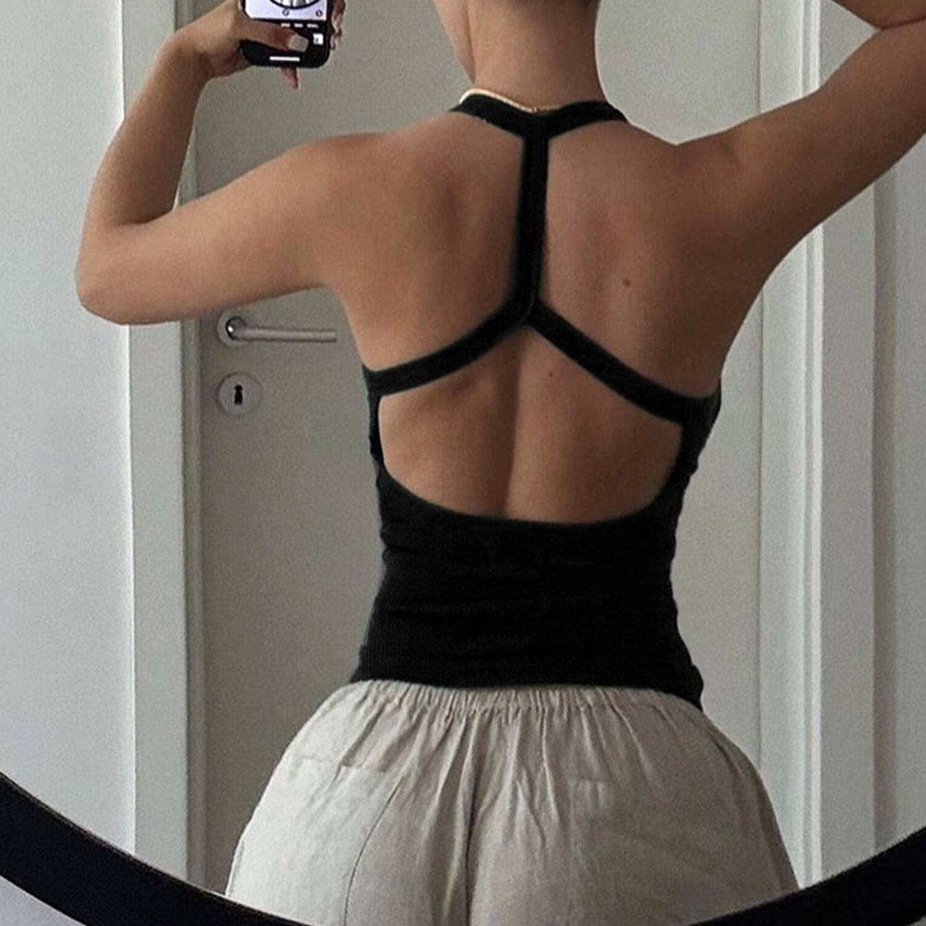 Damen Sportliches Ripp-Top mit breiten Trägern