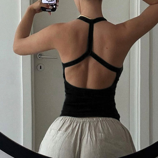 Damen Sportliches Ripp-Top mit breiten Trägern R&B