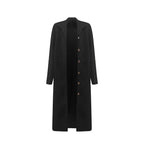 Damen Modischer Maxi-Mantel mit aufgesetzten Taschen und klassischen Knopfdetails R&B