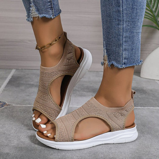 Damen bequeme Sandalen mit atmungsaktivem Obermaterial R&B