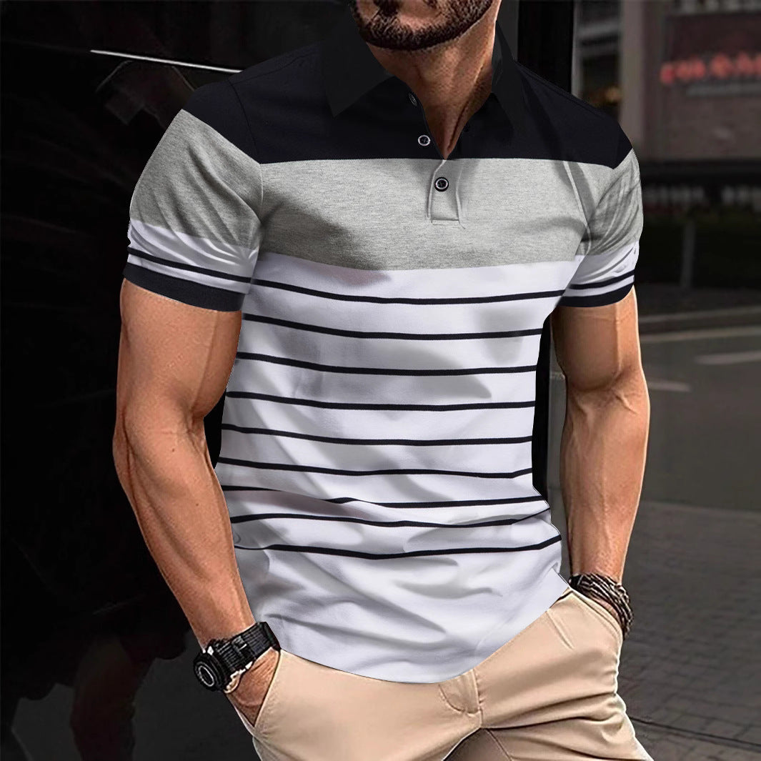 Herren Polo-Shirt mit modernem Streifenmuster und hochwertiger Baumwolle