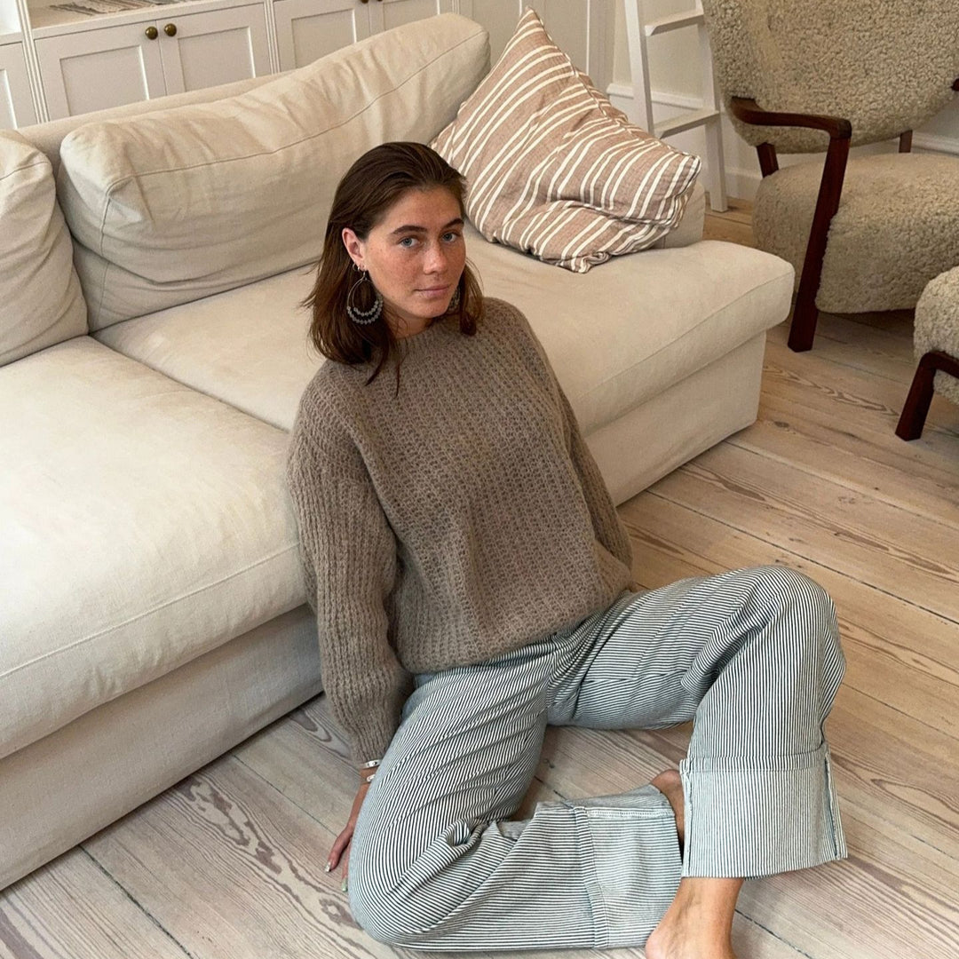 Damen Strickpullover mit trendigem Waffelmuster und lässigem Schnitt R&B