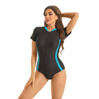 Damen Sportlicher Kurzarm Schwimmanzug R&B
