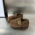 Damen Komfortable Wildleder-Clogs mit dekorativem Schnallenverschluss R&B