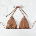 Damen Triangel-Bikini mit modischem Leopardenmuster R&B