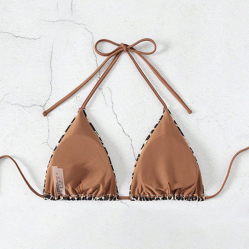 Damen Triangel-Bikini mit modischem Leopardenmuster R&B