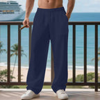 Herren Bequeme Strandhose mit seitlichen Taschen und elastischem Bund R&B