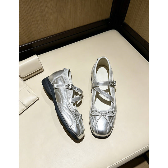 Damen elegante Mary Jane Ballerinas mit dekorativem Riemchen und komfortablem Fußbett R&B