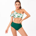 Damen Einseitiger Bikini mit floralem Design und hohem Taillenschnitt R&B