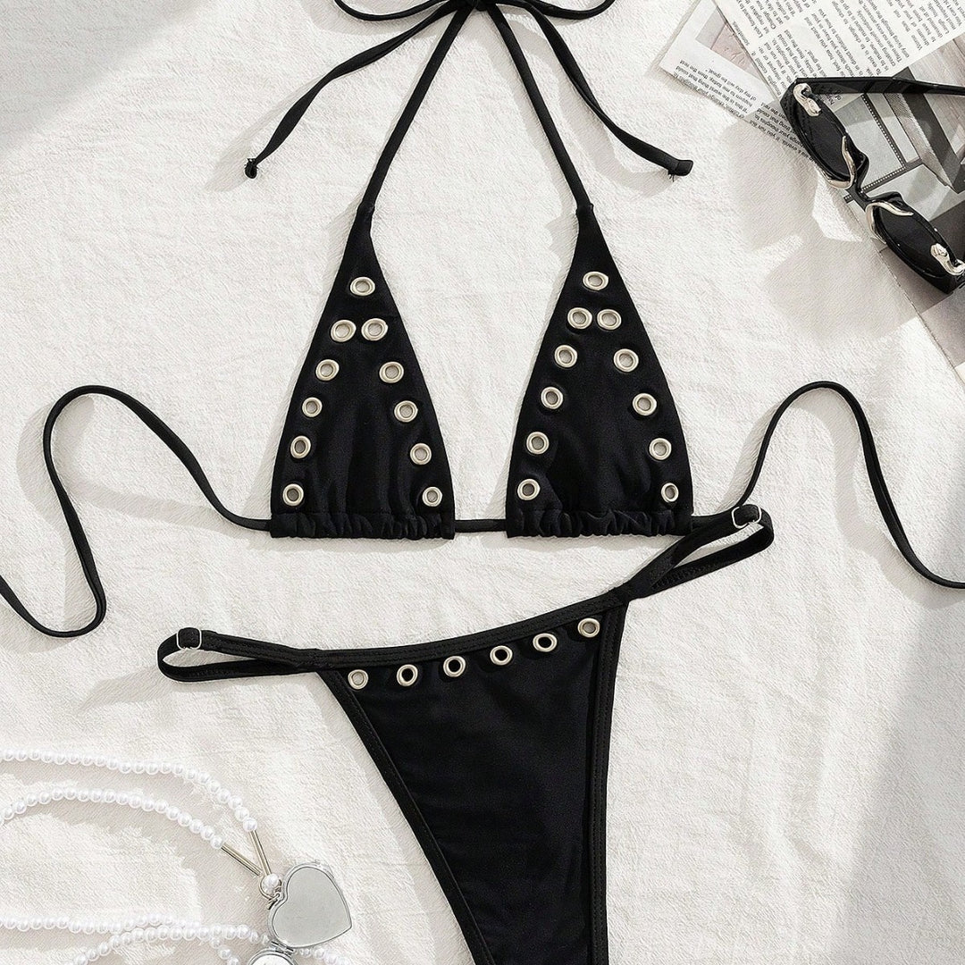 Damen Triangel-Bikini-Set mit glamourösen Zier-Details R&B