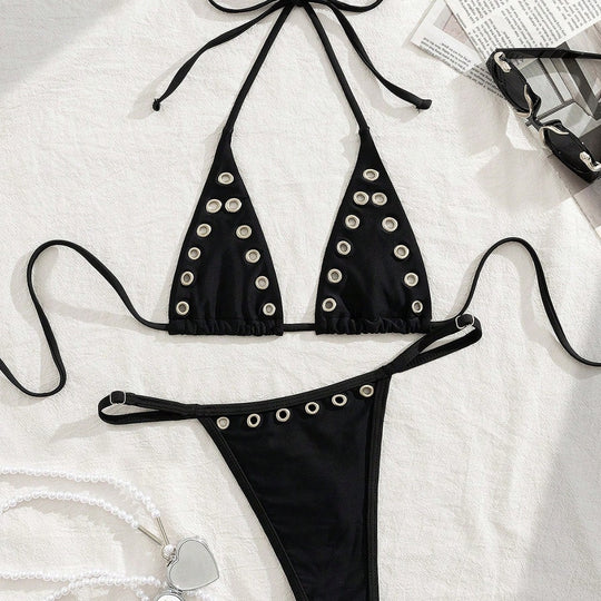 Damen Triangel-Bikini-Set mit glamourösen Zier-Details R&B