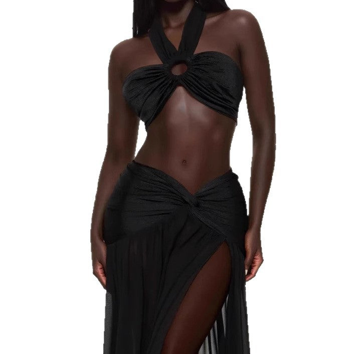 Damen Bandeau-Bikini-Set mit einzigartigem Knoten-Design R&B