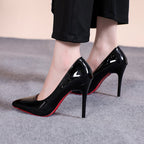 Damen elegante spitze Lackpumps mit hohem Absatz R&B