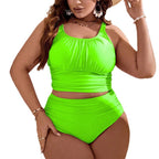 Damen Zweiteiliges Bikini-Set mit hoch taillierter Hose und schickem Oberteil R&B
