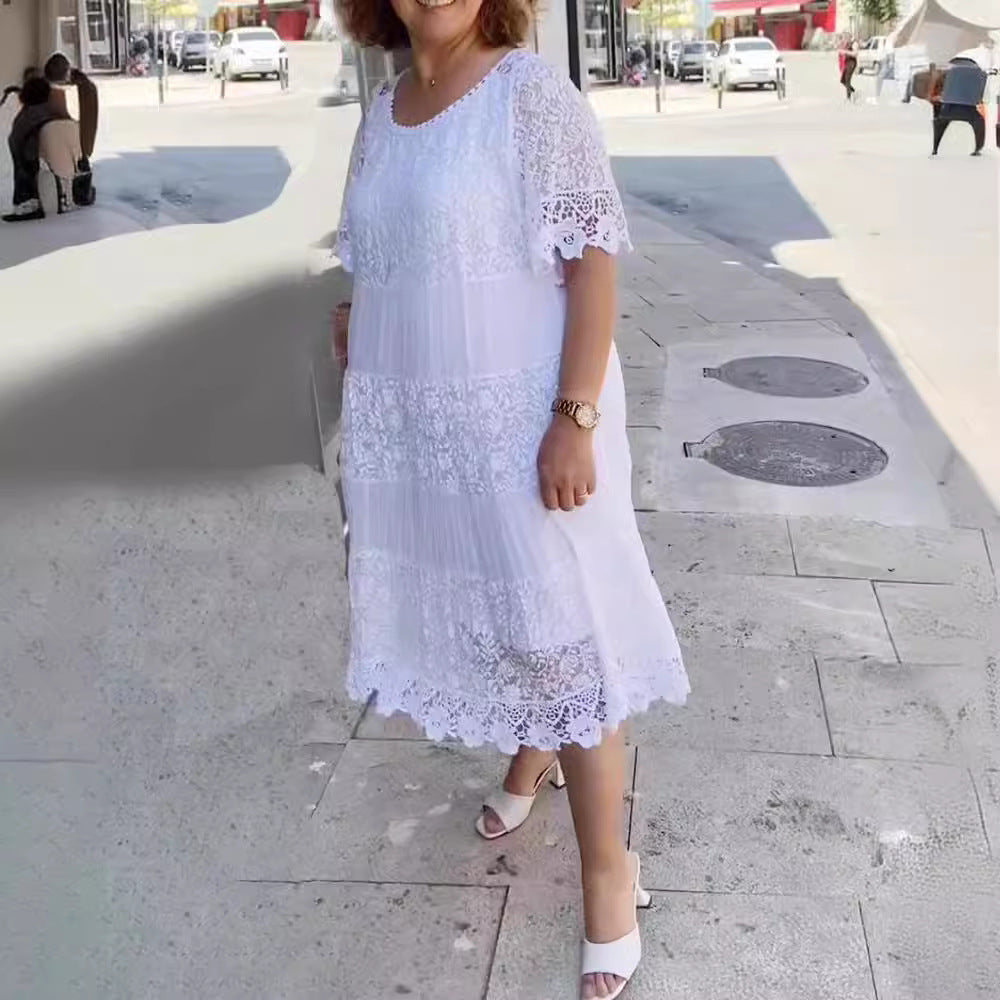 Damen Spitzen Maxikleid Heidi-Mode