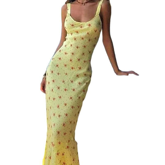 Damen Maxikleid mit floralem Design und eleganter Silhouette R&B