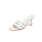 Damen Elegant verziertes Plateau-Mules mit schimmernden Akzenten R&B