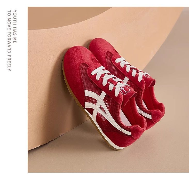 Damen Komfortable Sneaker mit atmungsaktivem Mesh und Wildlederoberfläche