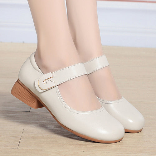 Damen Mary Jane Ballerinas mit elegantem Riemen und komfortablem Blockabsatz R&B