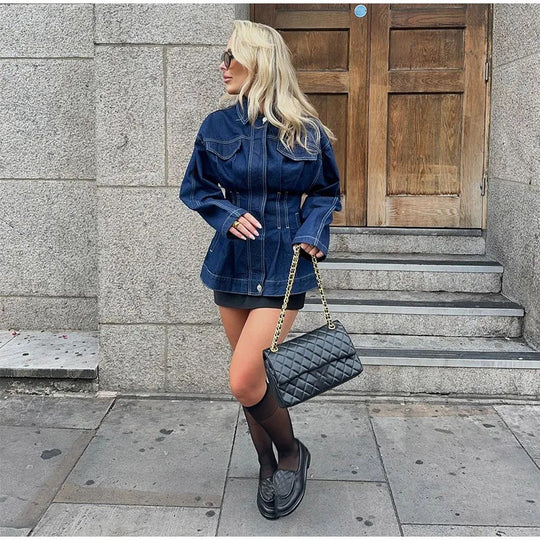 Damen modische Denim-Jacke R&B