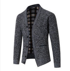 Herren eleganter Strickcardigan mit Karomuster R&B