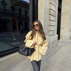 Damen modische Wickeljacke mit hochwertigem Material und Taillengürtel R&B