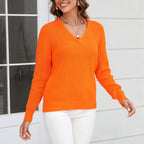 R&B | Schlichter Einfarbiger Strickpullover Mit Rundhals