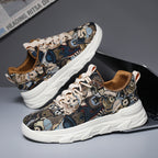 Damen Modische Freizeitsneaker mit buntem Muster und rutschfester Laufsohle R&B