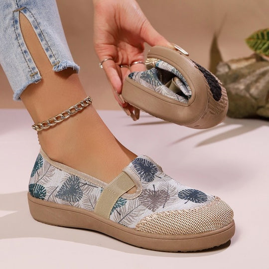 Damen Komfortable Slip-Ons mit floralem Muster R&B