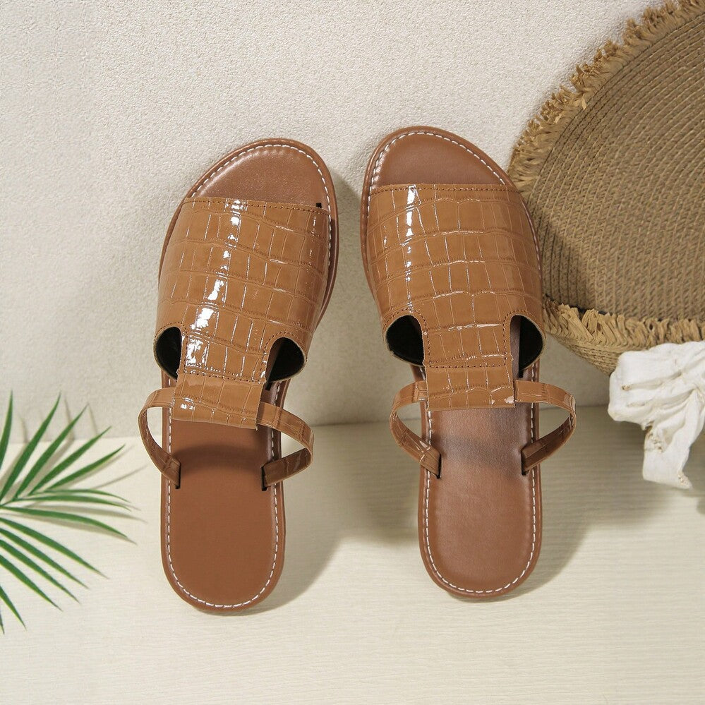 Damen Modische Sandalen mit Kroko-Prägung R&B