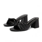 Damen Hochhackige Riemchen-Sandalen mit dekorativem Knotendesign R&B