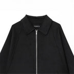 Damen modische Jacke mit asymmetrischem Schnitt und lässigem Reißverschluss R&B