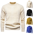 Herren Strukturierter Strickpullover mit hohem Kragen