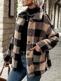 Damen Kuschelige Karofleecejacke im Casual-Stil R&B