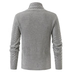 Herren Strickpullover mit hohem Kragen und dekorativen Knöpfen