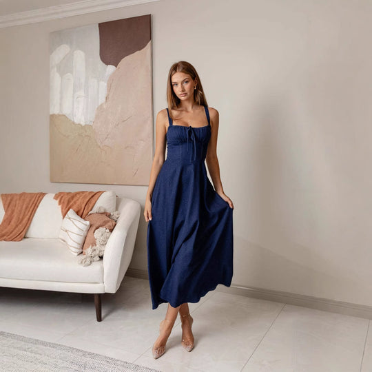 Damen Maxikleid mit schmeichelhaftem Schnitt und dekorativen Rüschendetails R&B