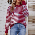 R&B | Geometrischer Strickpullover Mit Trendigem Muster