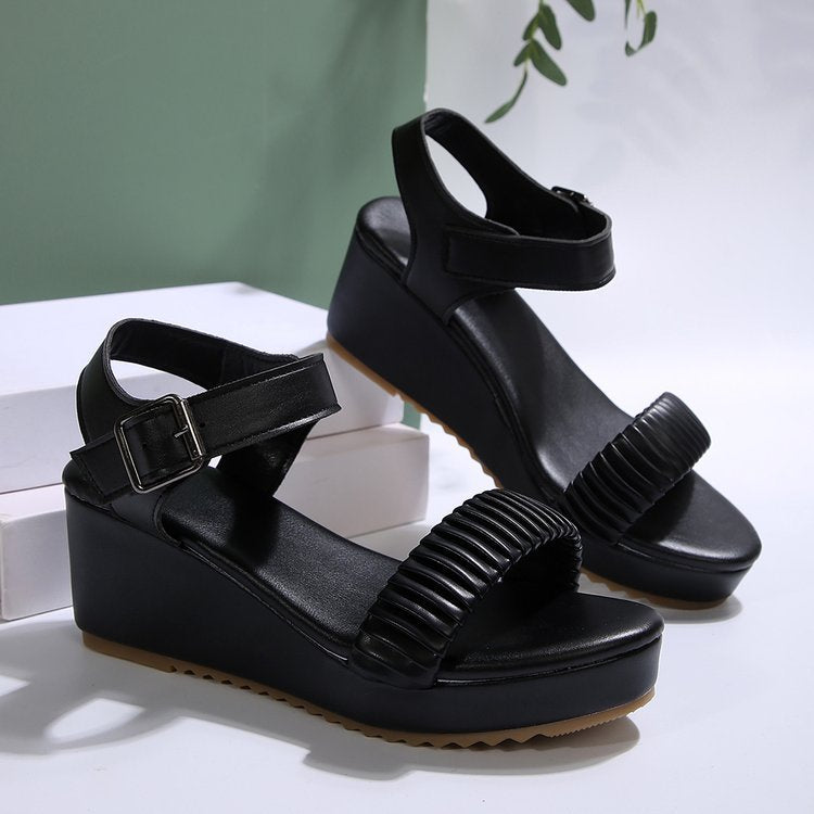 Damen Wedge-Sandalen mit verstellbarem Riemen und rutschfester Sohle R&B