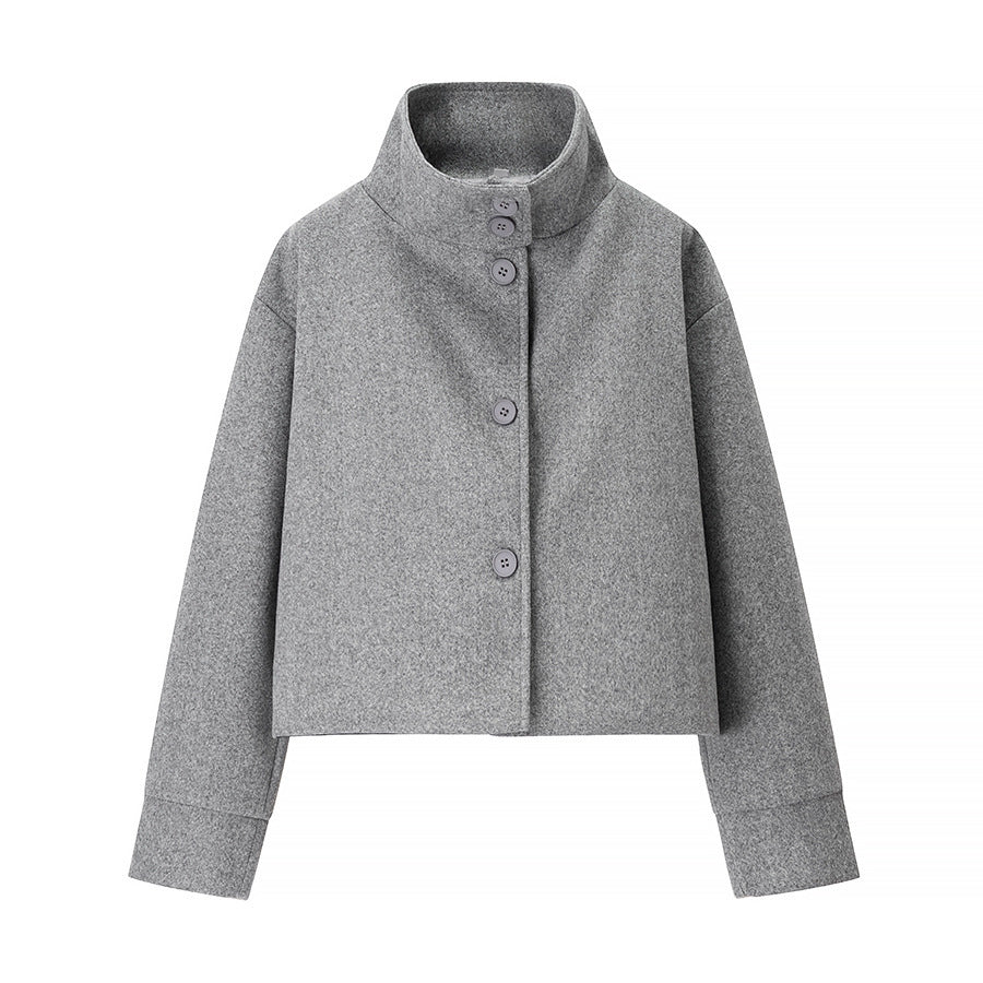 Damen Kurzjacke mit modernem Kragen und eleganten Knopfdetails R&B