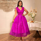 Damen Elegantes Abendkleid mit voluminösen Schleifenärmeln