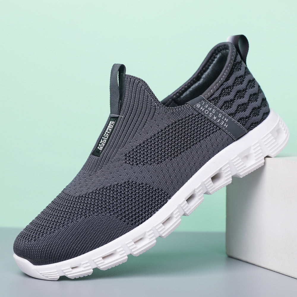 Damen Bequeme Slip-On Sneakers mit atmungsaktiver Strickoberfläche R&B