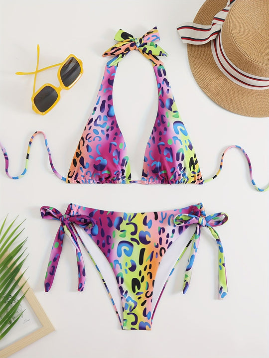 Damen Triangel-Bikini mit verspielten Schleifen R&B