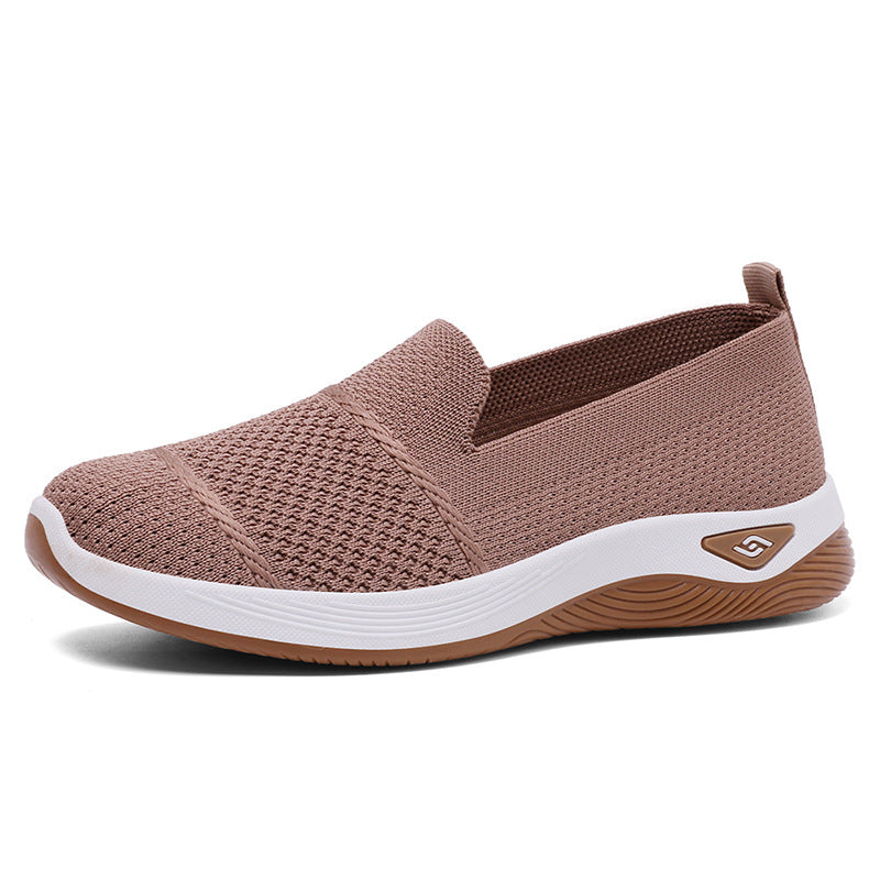 Damen Bequeme Slip-On Schuhe mit atmungsaktivem Strickdesign R&B