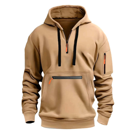 Herren praktischer Zip-Hoodie mit reflektierenden Details und verschiedenen Taschen R&B