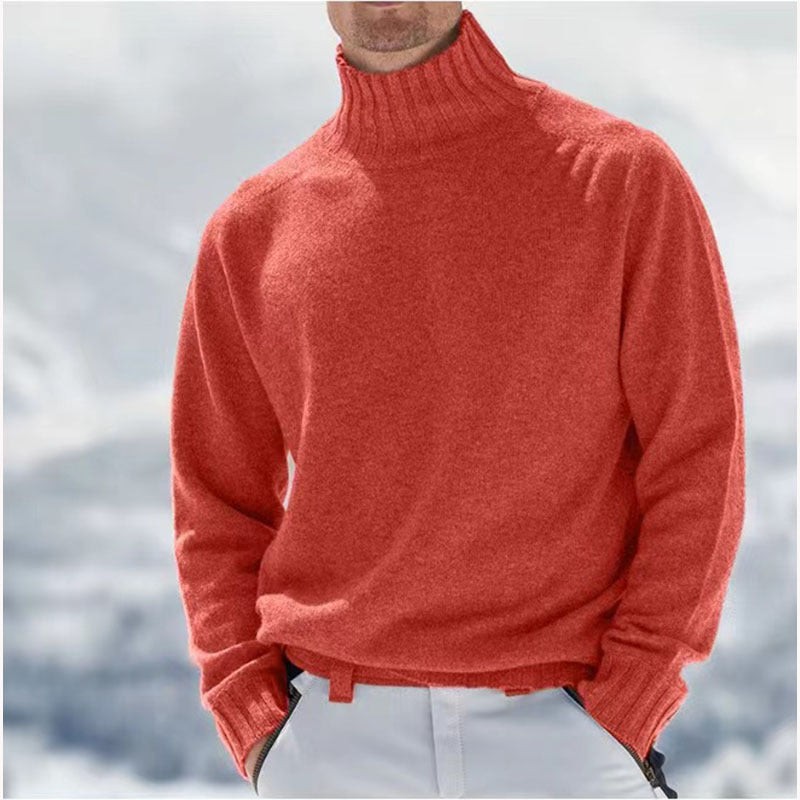 Herren Rollkragenpullover aus hochwertiger Wolle mit strukturierten Details R&B