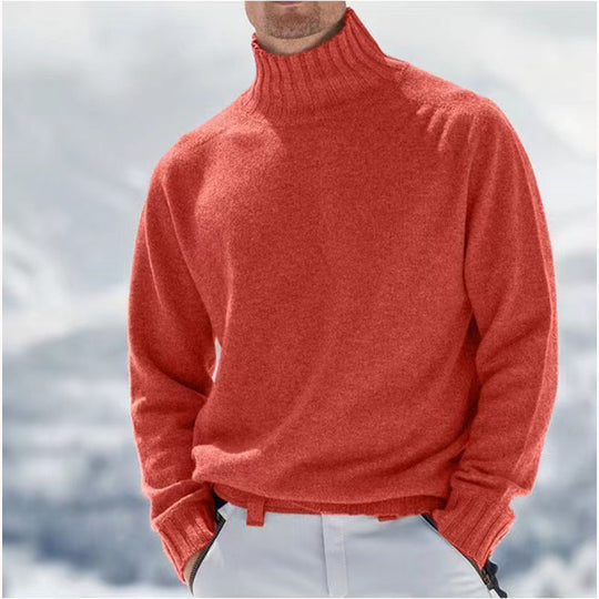 Herren Rollkragenpullover aus hochwertiger Wolle mit strukturierten Details R&B
