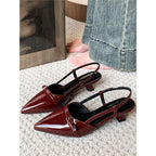 Damen spitze Slingback Ballerinas mit eleganter Schnalle R&B