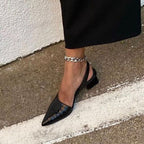 Damen Slingback-Pumps mit elegantem Schlangenmuster R&B