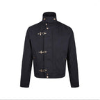 Herren modische Kurzjacke mit innovativen Schnallen und praktischem hochgeschlossenem Kragen R&B