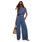 Damen Denim zwei-teiliges Set R&B